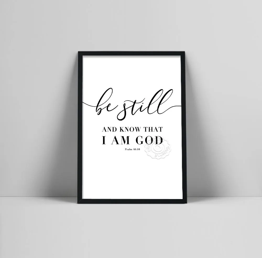 Be Still Psalm 46:10 Bible Verse Wall Art, Be still, and know that I am God Scripture Wall Art for your Christian Decor