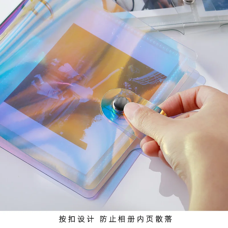 Yoofun 100/50 Pockets PVC Portable Photo Album Laser Color Album for Mini Instax & Name Card Album Photo Book Transparent