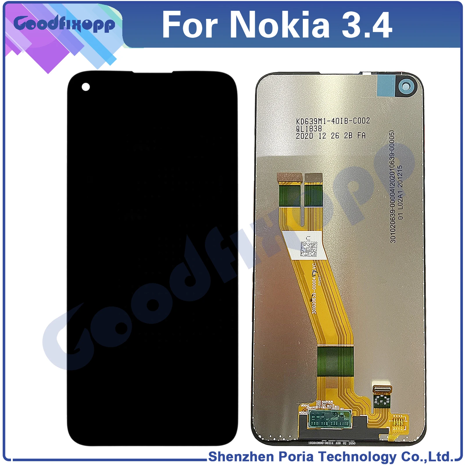 For Nokia 3.4 TA-1288 TA-1285 TA-1283 LCD Display Touch Screen Digitizer Assembly Repair Parts Replacement