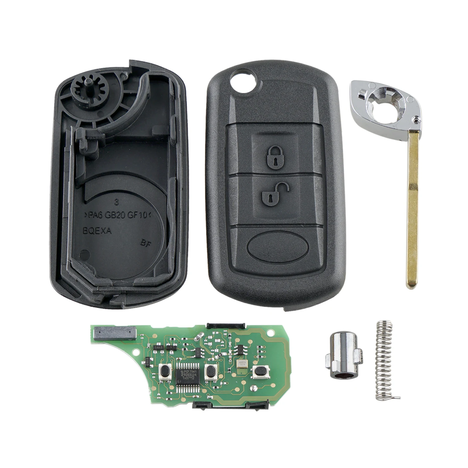 QWMEND 433Mhz Remote Car key For Land Rover Discovery 3 LR3 With Transponder Chip ID46/PCF7941 Chip HU101 Blade