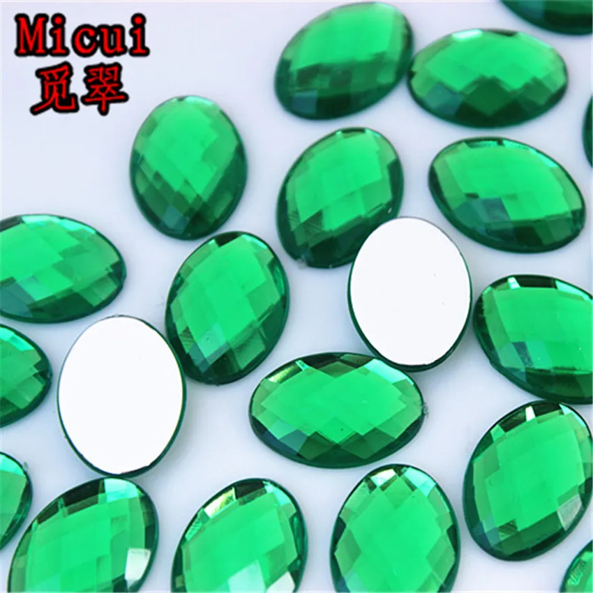 50PCS 13*18mm Oval Shape Acrylic Rhinestones Glue On Flatback Crystal Stones Strass For DIY Crafts Jewelry Making MC724