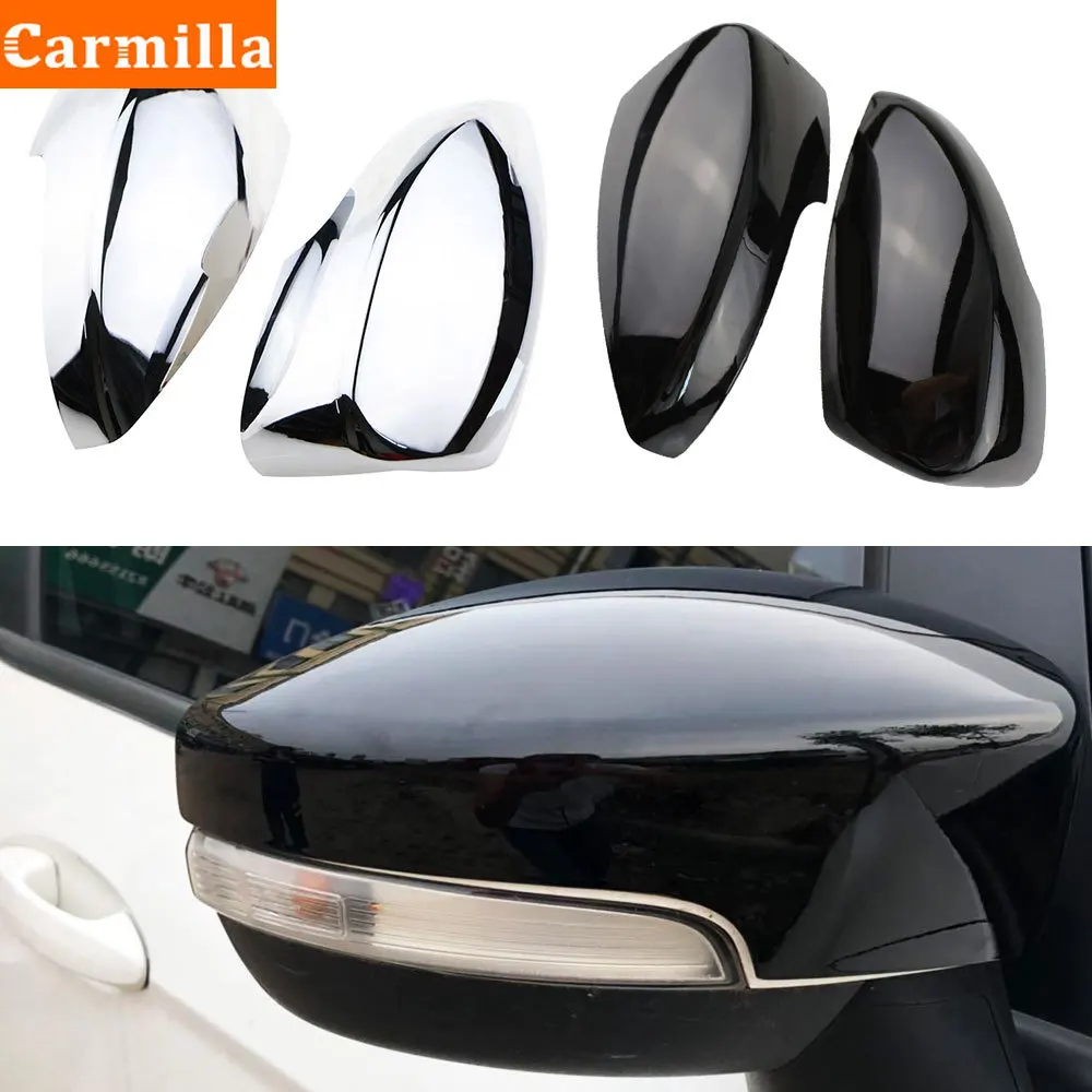 Carmilla 2Pcs/Set ABS Chrome Car Side Door Rear View Mirror Cap Cover Trim for Ford Ecosport 2018 2019 2020 Accessories