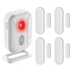 Alarma de seguridad para puerta inalámbrica, Sensor magnético para puerta de casa, Detector de entrada dividida abierta, timbre de bienvenida comercial, 36 canciones, 918 pies