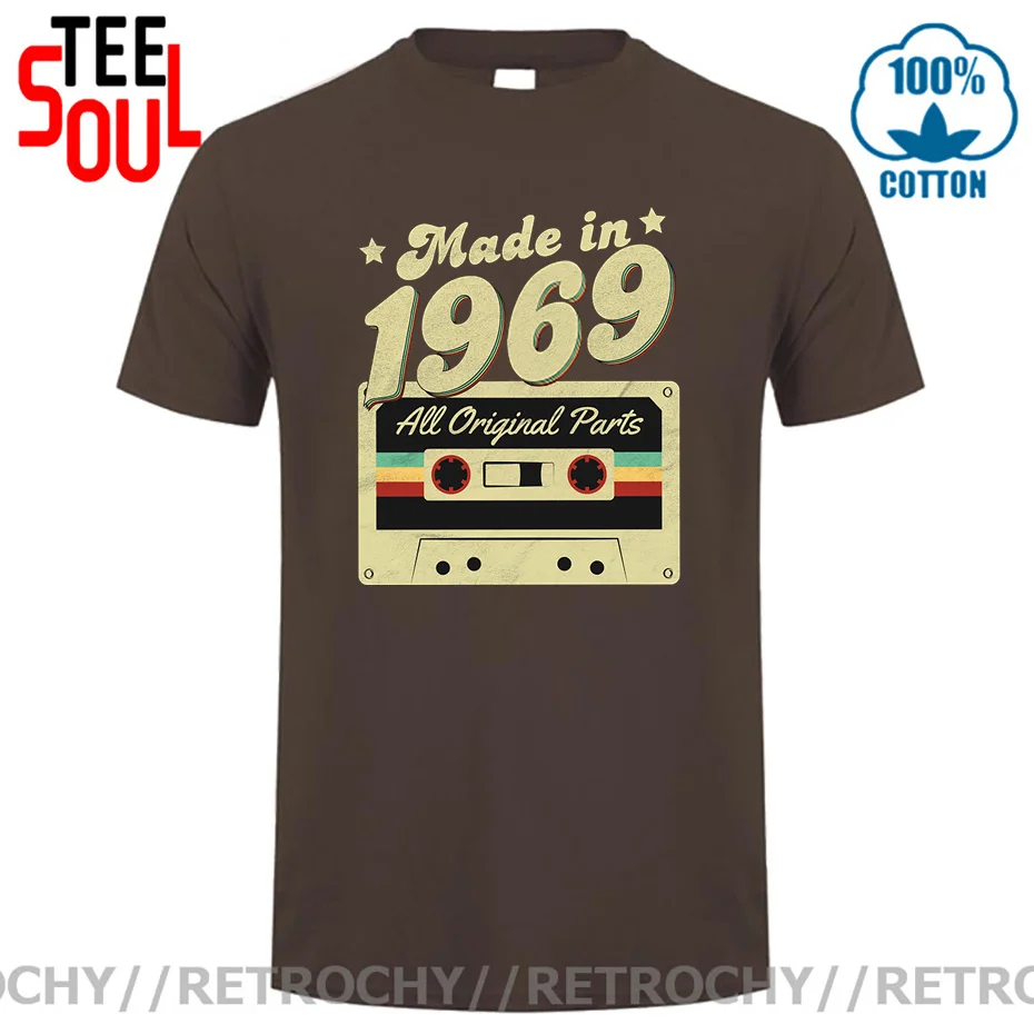 Vintage Made In 1969 All Original Parts T Shirts 1969 Birth Year T-shirt Born in 1969 Birthday Gifts Tees Tops 60s Club Apparel