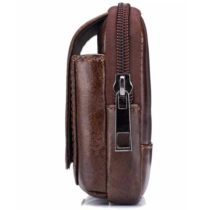 HOT SALE BULLCAPTAIN Male Purse Leisure Sling Bag Small Pocket New Men Waist Bag Leather Sling Cigarette Bag Mobile Phone Bag