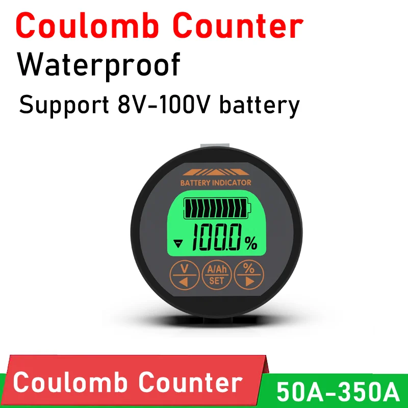 coulometer Battery Monitor DC 100V 50A 100A 350A Capacity Tester METER Lifepo4 lead-acid Li-ion Lipo lithium F Electric Scooter