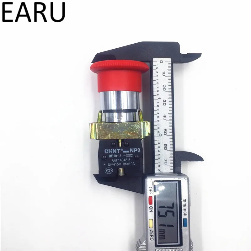 1pcs EARU NC NO momentary latching 22mm Red Mushroom Emergency Stop Push Button Switch 600V 10A NP2-BE101 Equipment Lift Elevat