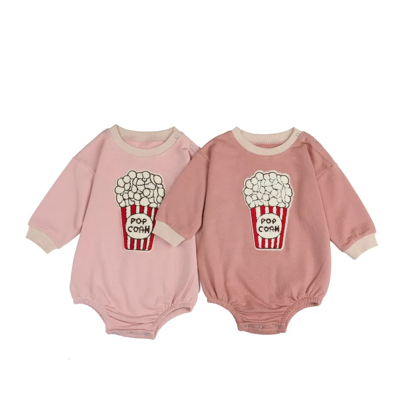 Baby Rompers Jumpsuit Newborn Infant Kids Baby Girls Boys Autumn Causal Bodysuits Popcorn Warm Long Sleeve bebe Outfit 3-24M