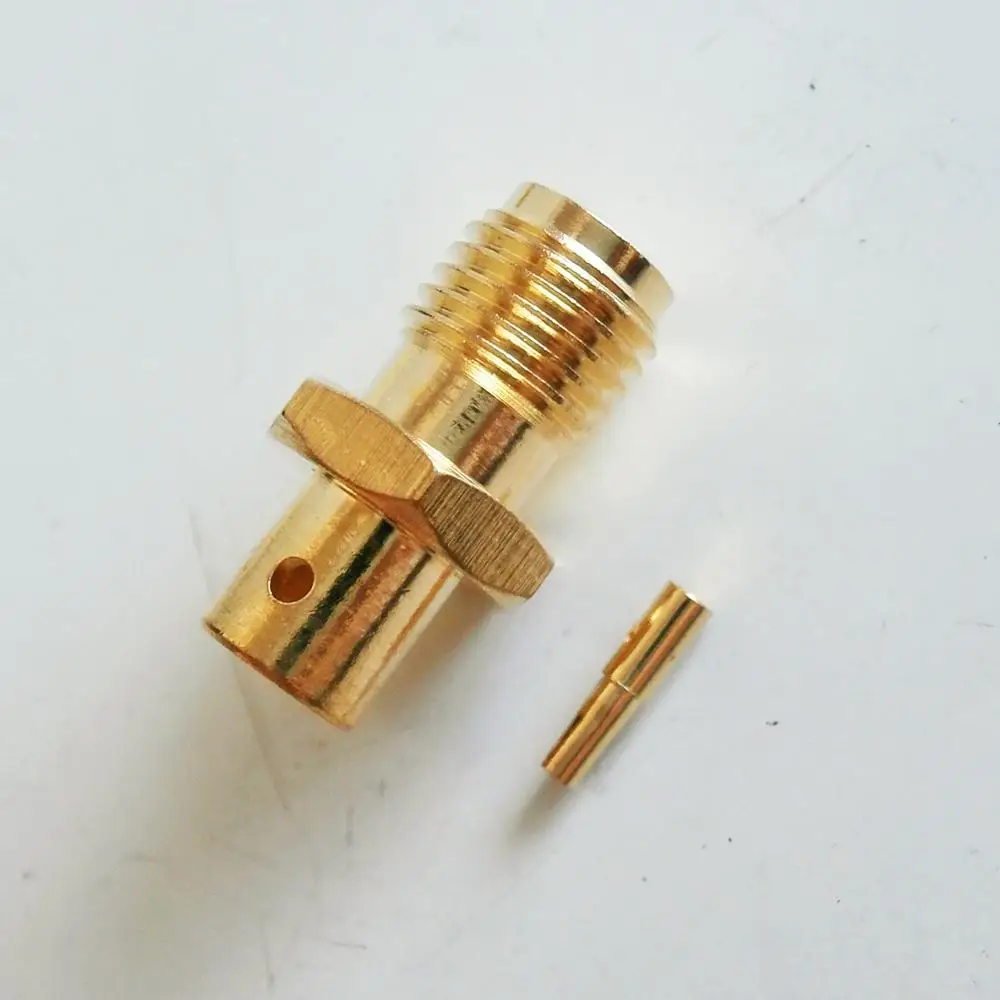 1X Stuks Hoge-Kwaliteit Rf Connector Socket Sma Vrouwelijke Soldeer Voor Semi-Rigide RG402 0.141 "Kabel Messing rechte Coax Rf Adapters