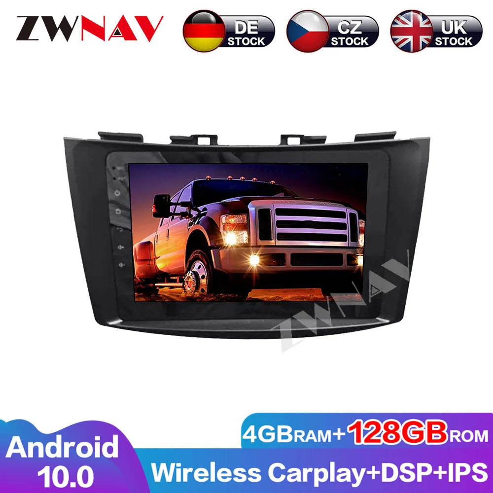 DVD Player Car GPS 4G+128G Android 10 Auto Radio Audio Navigation For Suzuki Swift 2013-2016 Stereo Multimedia Head Unit