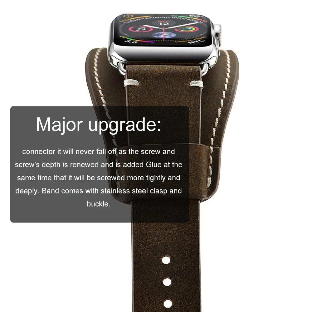 for Apple Watch 7 6 5 4 3 44mm 45mm 41mm band Genuine Leather correa for iwatch bands 42mm strap 40mm 38mm Men Women Wrist belt