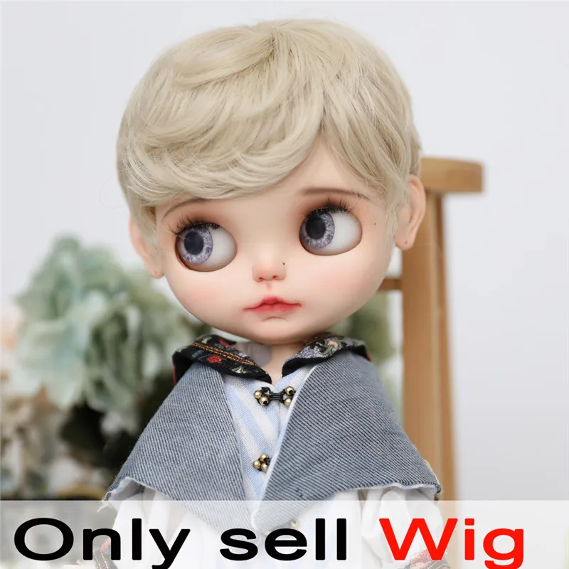 9-10 inch Blyth Qbaby Amydoll Wig  Short Curly Blonde Hair