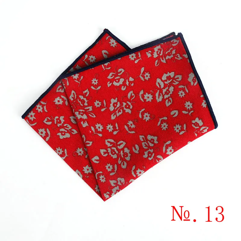 Brand New Style Men's Vintage Hankerchief Scarves Flower Cotton Hankies Men's Pocket Square Handkerchiefs Rose Flower Paisley