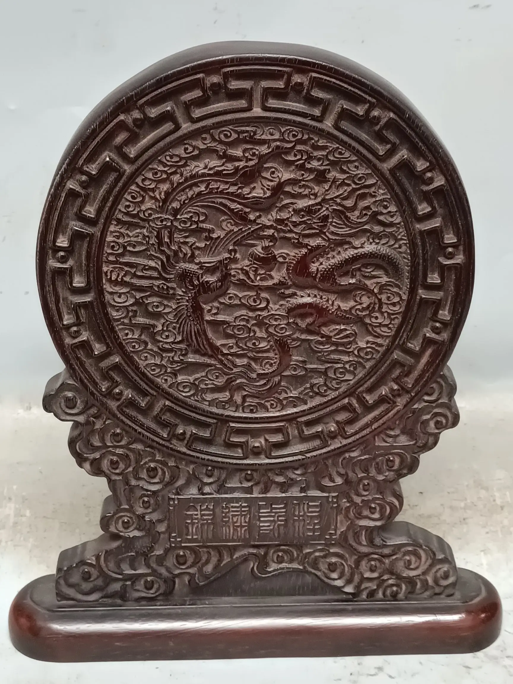 

Collection Chinese vintage rosewood carved dragon and phoenix, crane, fairy pattern screen decoration/3 styles