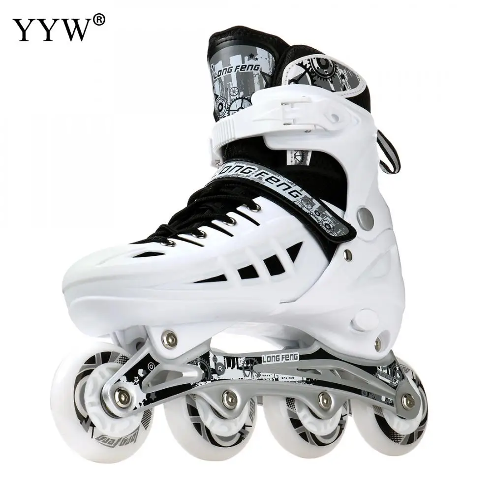 

Roller Skates Shoes 4 Wheels Flashing Inline Pvc Adult Adjustable Speed Skating Shoes Sneakers For Professional Outdoor Sport