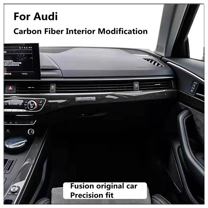 Suitable for Audi  A4 A5 Q5L carbon fiber interior modification for A6 cen wood center console panel door panel decoration