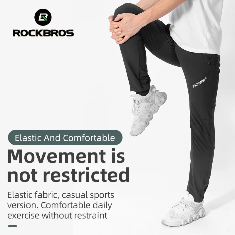 ROCKBROS calças longas para ciclismo masculino, mountain bike, roupas para bicicletas, secagem rápida, primavera e verão