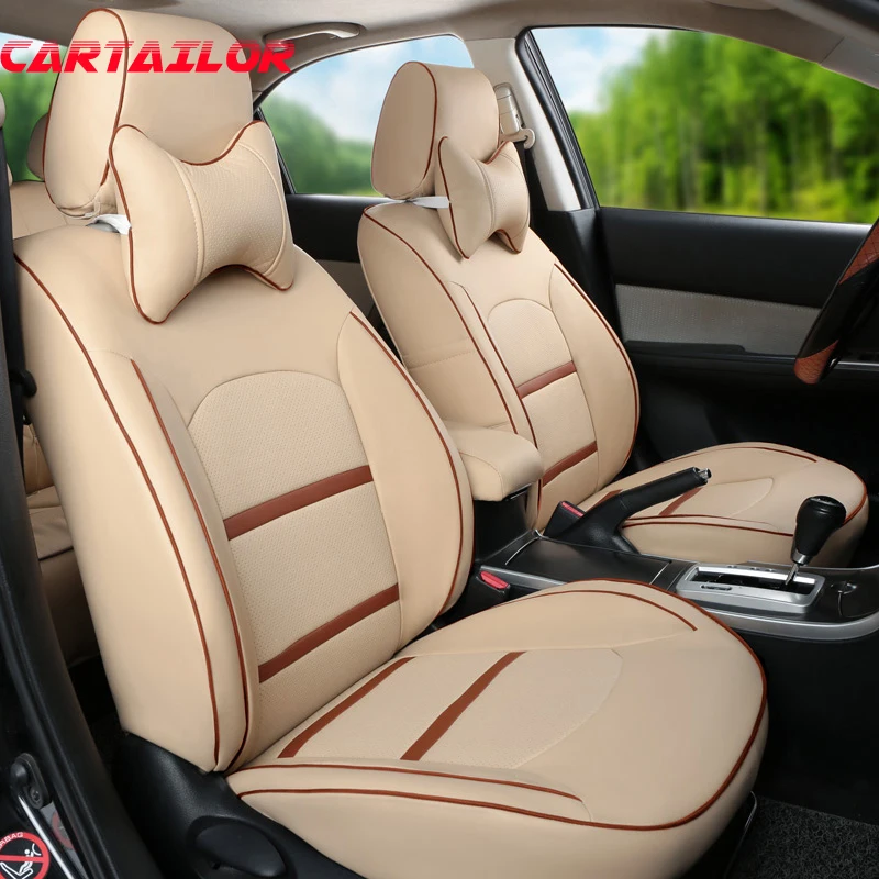 CARTAILOR Seat Covers for Toyota Alphard 2012-2021 Car Seat Cover Sets PU Leather Car Seats Protector Cars Styling Accessories