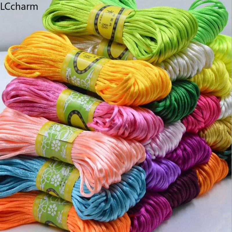 3mm Chinese Knot Satin Nylon Braided Cord Rope Beading Macrame Handmade Thread Cords 5m