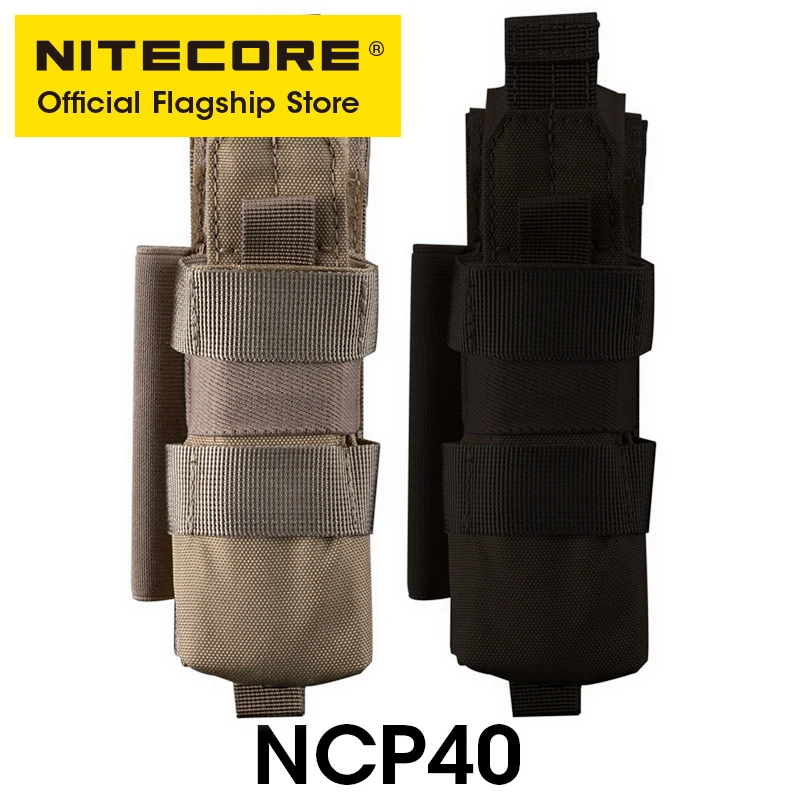 NITECORE-funda táctica para linterna, cinturón Molle, paquete militar para caza al aire libre, iluminación de supervivencia, NCP40, NCP30, NH208