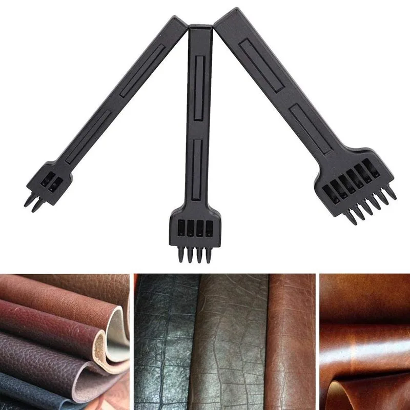 1Pcs Leather Punch Tool Alloy Steel Hole Chisel Graving Stitching Punch Tools DIY Leather Craft Tool 4/5/6mm Spacing Punch Tool