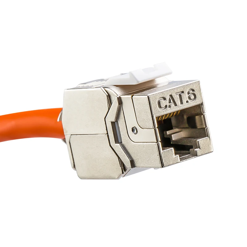 Linkwylan Network Cat5e Cat6 Cat6A Toolless Keystone Jack Module Full Shielded RJ45 Socket To LSA Toolfree Termination