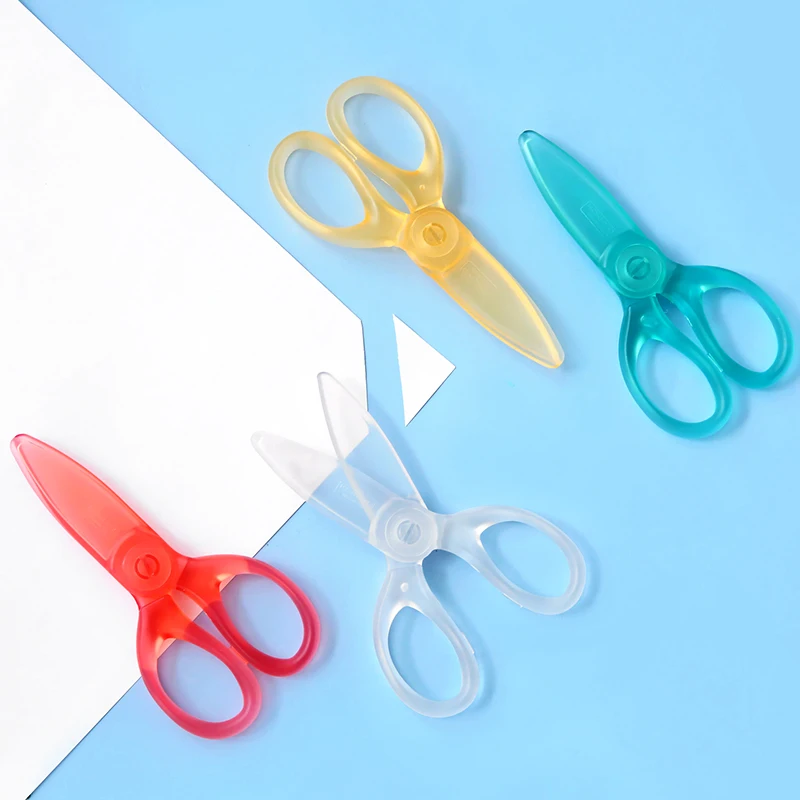 KOKUYO Pastel Cookie Color Scissor Safe for Kids Children DIY Transparent Resin Scissors Cutter Stationery Office School F563