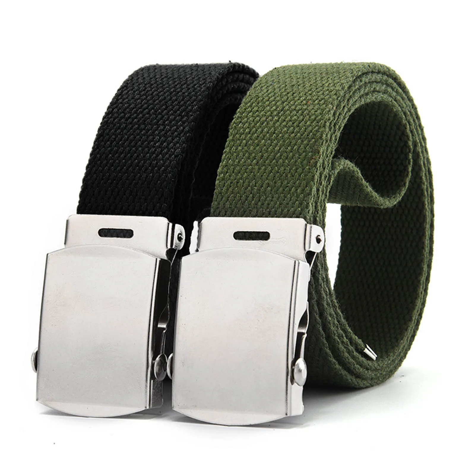 

Fashion Men's Belts Canvas Belt Wear-resistant Military Belts Casual Jeans Belt Unisex Outdoor Training Belt Metal Buckle Belts