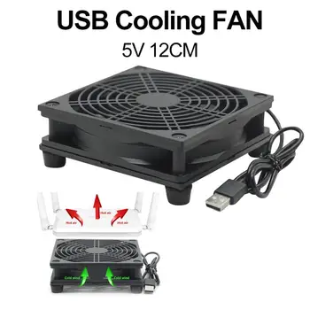 12 ซม.5V USB Router พัดลมระบายความร้อน Power TV Set-Top Box Router หม้อน้ํา Cooler Desktop Air Cooling Fan Router คอมพิวเตอร์ Cooler พัดลม