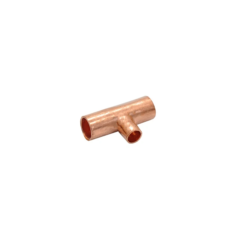 6.35-25.4mm Copper Fitting Middle Small Reducing Tee Type Welding Pipe Connector 3 Ways for Air Conditioning Refrigeration