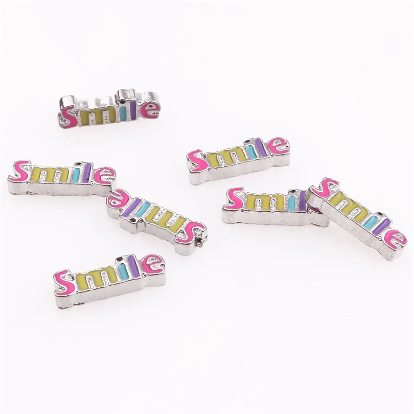 40Pcs/Lot Enamel Letter I Love You Floating Charms Words Family Love Pendant For Living  Memory Locket Jewelry Diy