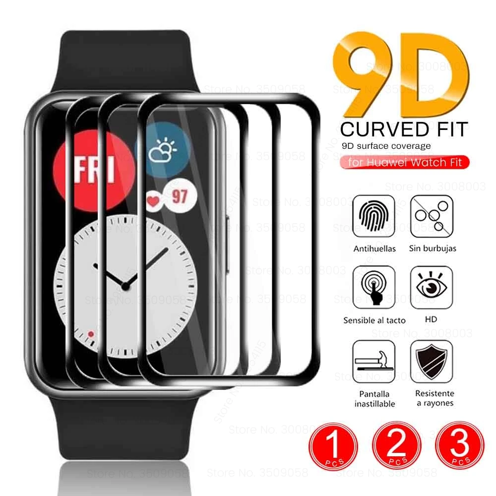 1-3PCS 9D Curved Soft Protective Glass For Huawei Watch Fit 2 3 Screen Protector Film On Hauwei Smartwatch Fit2 Fit3 Accessories