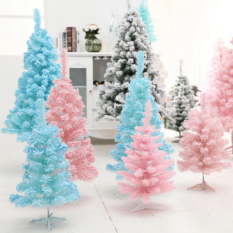 60cm Blue Christmas Tree Pink Tree Decoration Xmas Party Ornaments Simulation Cedar New Year Party Indoor Decorations xx181