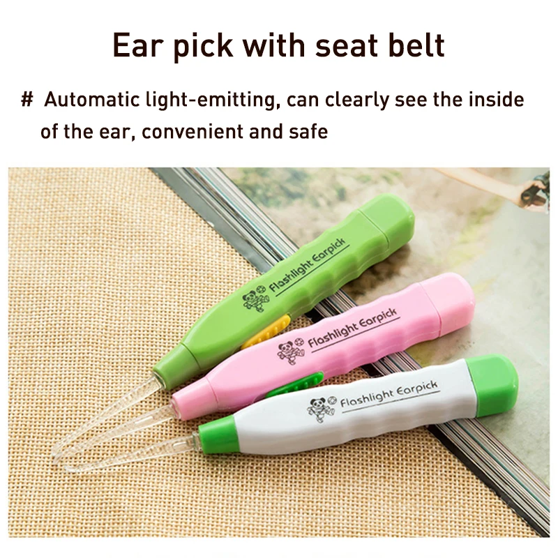 1pcs Ear Cleaner With LED Light Earwax Remover Tool Safety Cleaner Ear Spoon Random Color