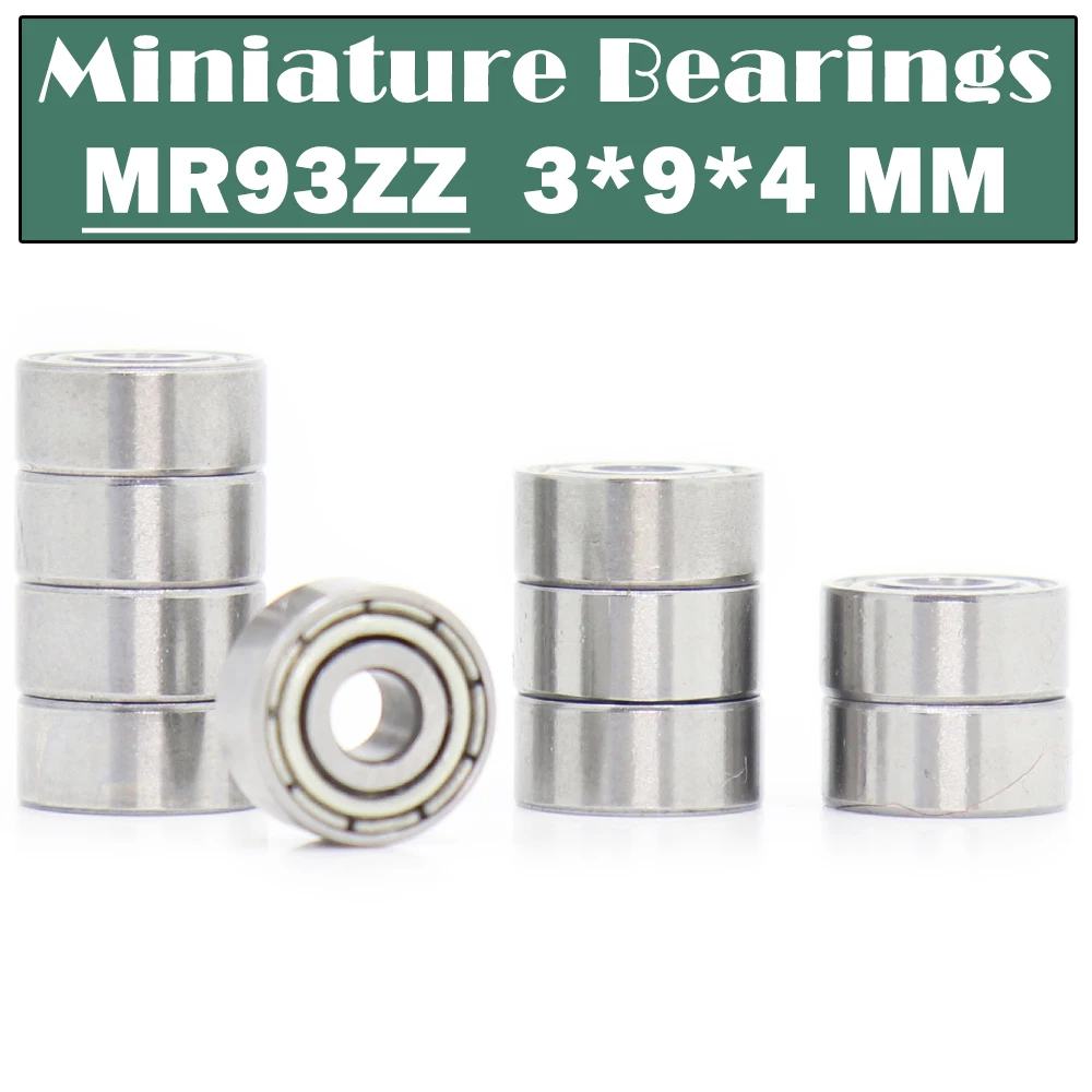 MR93ZZ Bearing ( 10 PCS ) 3*9*4 mm Miniature MR93 ZZ Ball Bearings R-930ZZ Y04 MR93Z