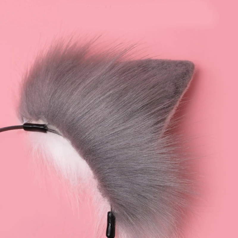 Cosplay Roupa Vrouwen Anime Kat Wolf Oren Hoofdtooi Staart Set Pluche Hoofdband Anime Voor Tail Chinese Haaraccessoires