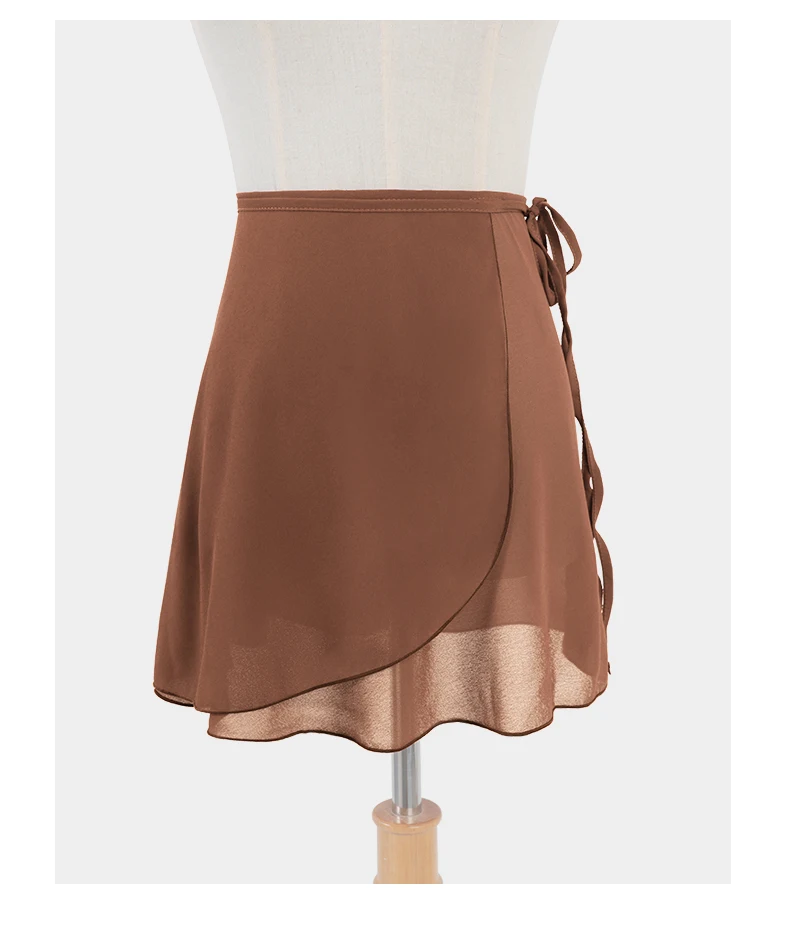 Frauen Ballett Rock binden Chiffon Röcke Mädchen Tanz kleid rot schwarz Ballerina Tüll Rock Erwachsenen Gymnastik Training Tanz tragen – Detail 8