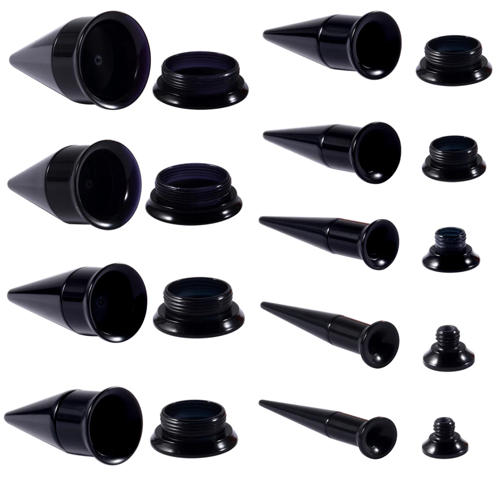 CHUANCI 1 Pair 316L Surgical Steel/Acrylic Ear Taper Tunnel Gauge Kit 2 in 1 Ear Expander Stretching Kit Body Piercing Jewelry