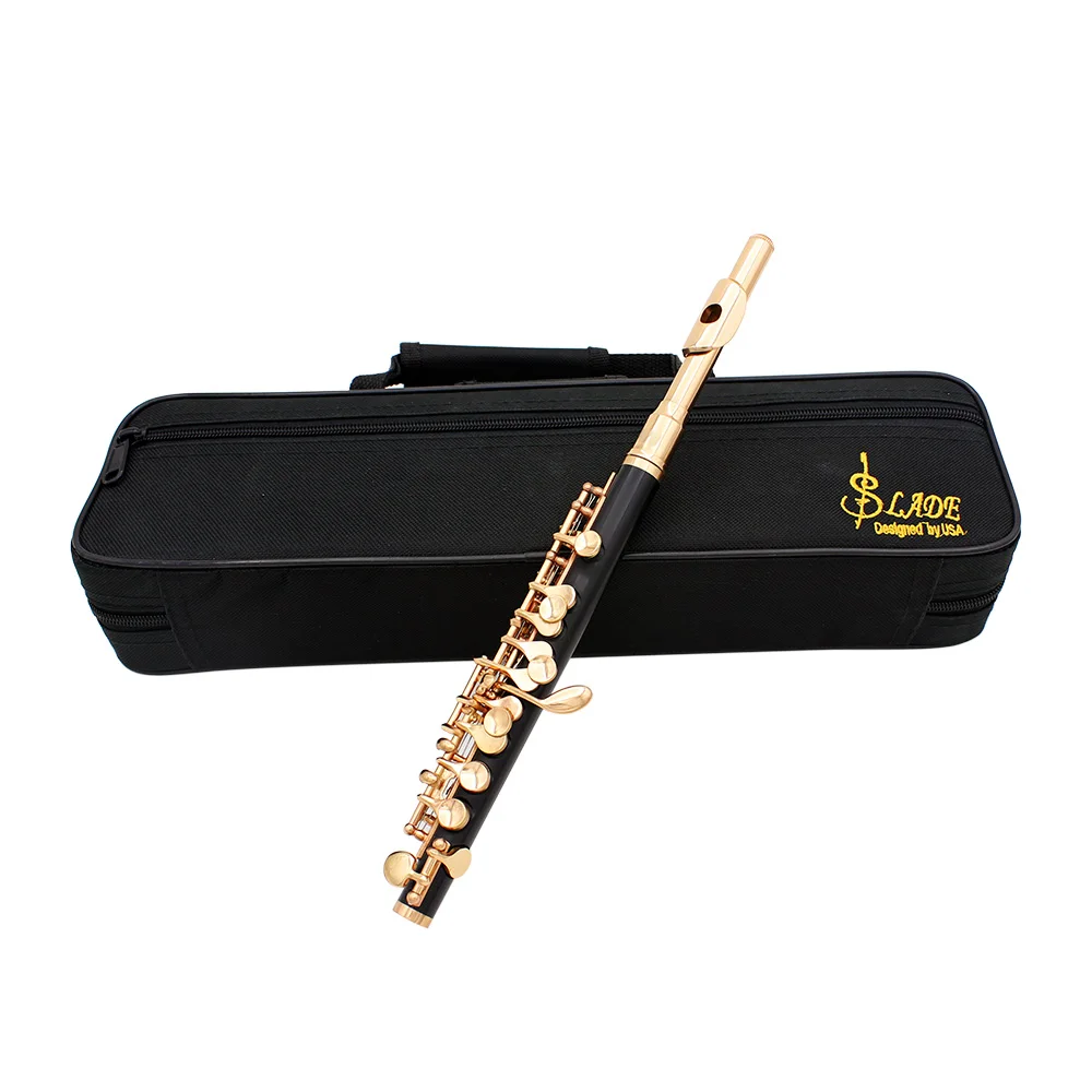 

Professional C Key Piccolo Half-Size Flute Cupronickel Gold Plated Piccolo With Padded Case Cleaning Cloth Stick Screwdriver