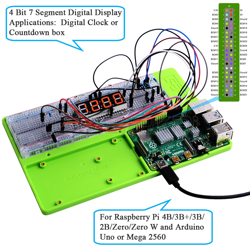 GeeekPi ABS Experiment Holder Kit Platform for Raspberry Pi 4B / 3B+ / 3B / 2B /  Zero/W/Arduino/ Mega 2560