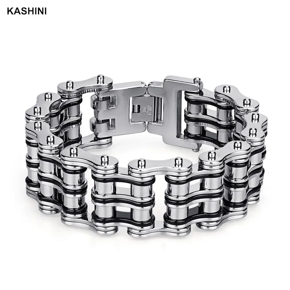 Retro Men Multilayer Bracelets Bangles Punk Biker Bicycle Motorcycle Chain Link Bracelets for Men Stainless Steel Jewelry