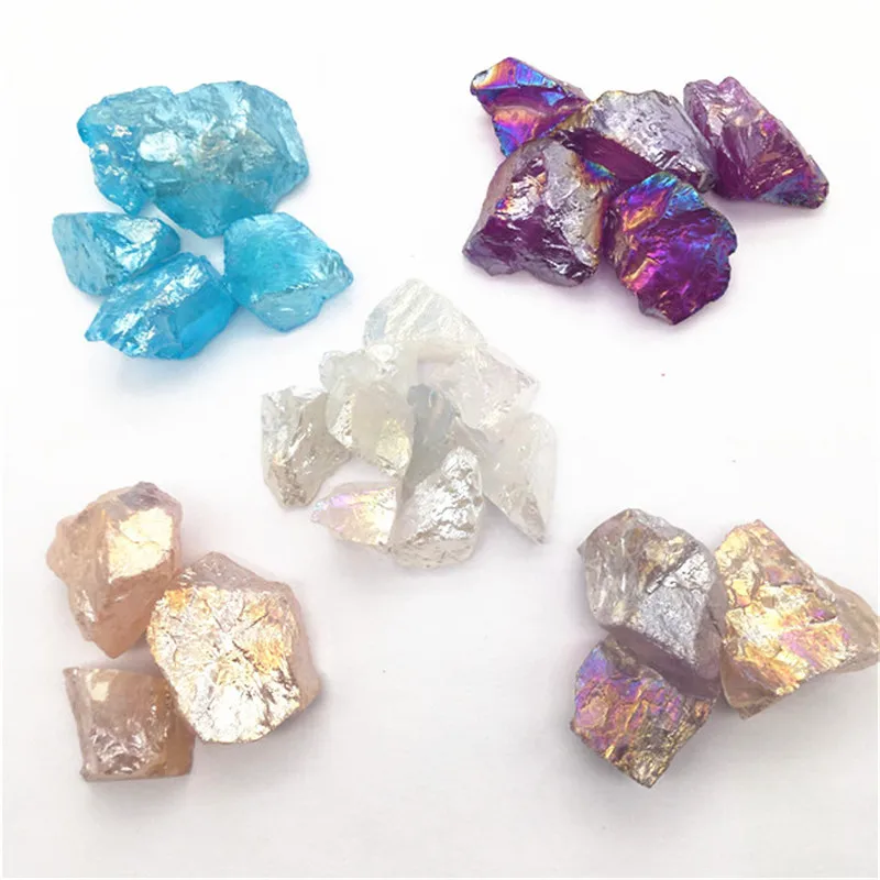 

Natural raw quartz crystals healing stones aura mix color rough for Christmas room decor