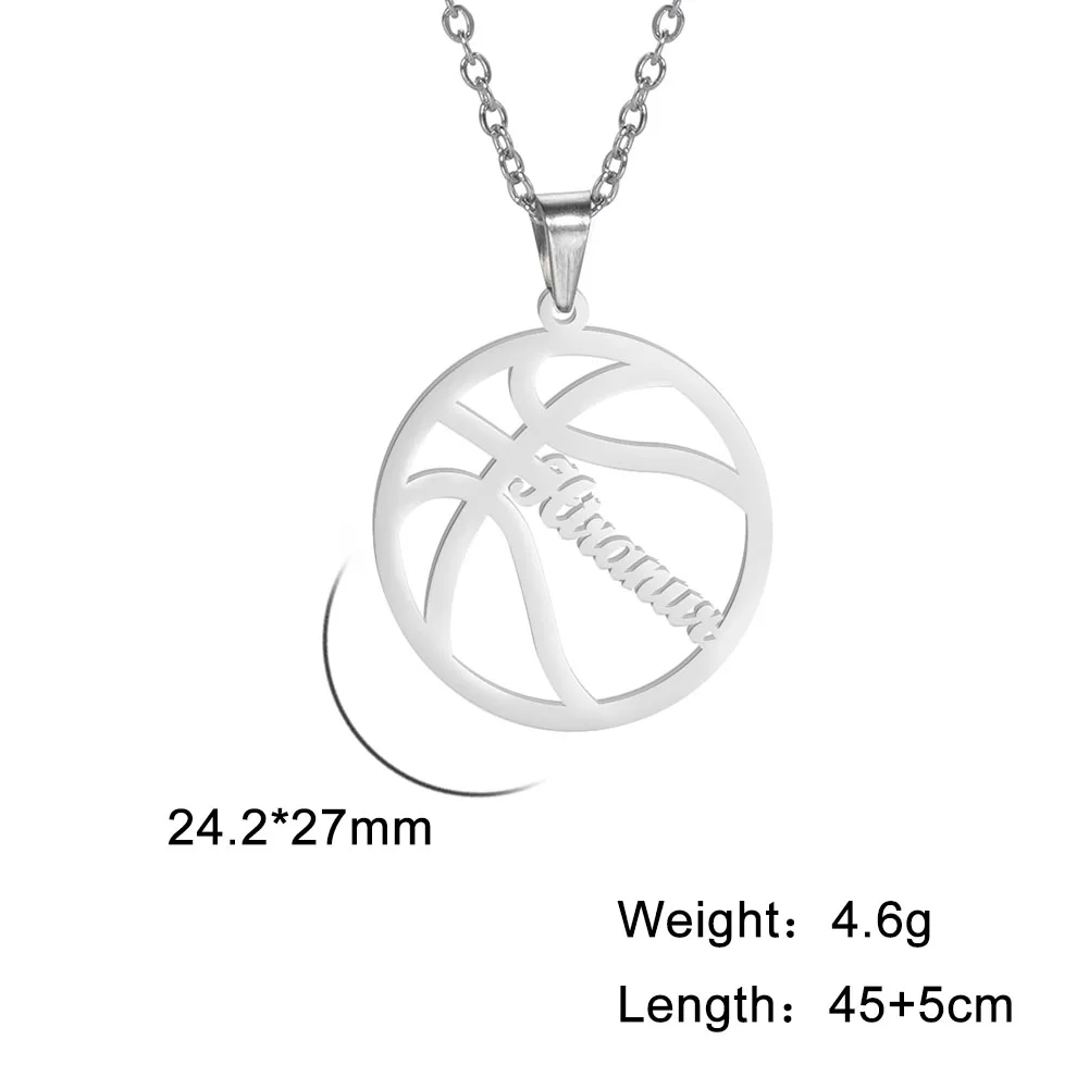 Sipuris Personalisierte Namens-Basketball-Halskette für Männer, Modischer Schmuck, Accessoires, Geschenk für den Freund, Neu – Detail 11
