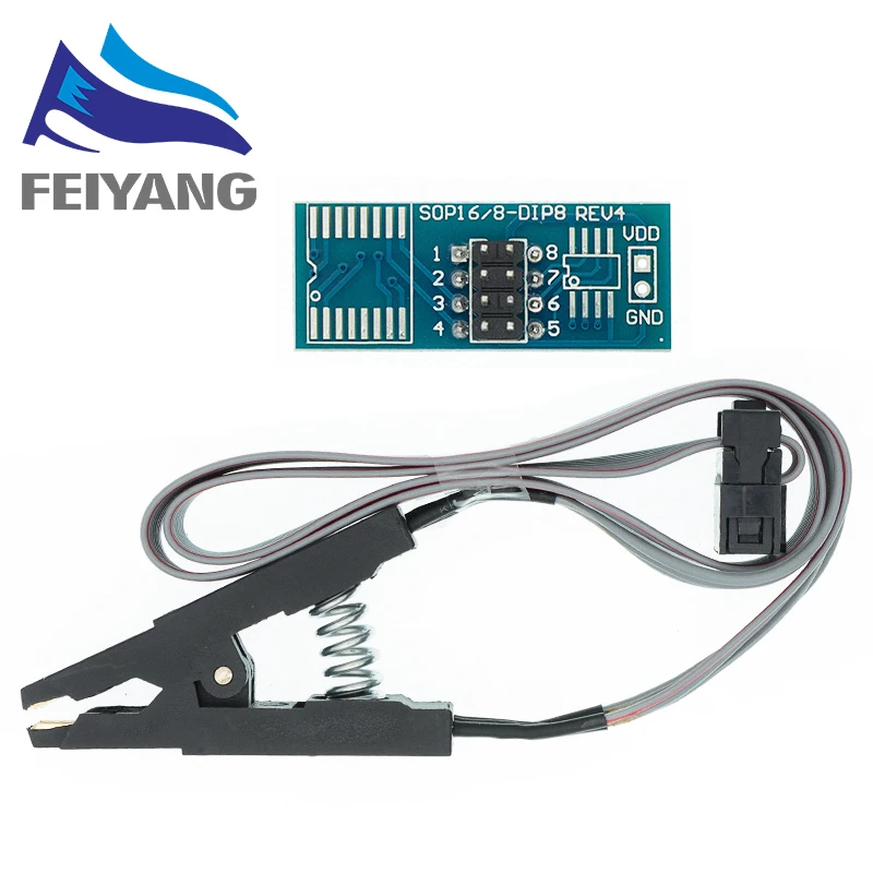 1PCS CH341A 24 25 Series EEPROM Flash BIOS USB Programmer Module + SOIC8 SOP8 Test Clip For EEPROM 93CXX / 25CXX / 24CXX