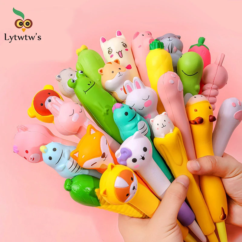 Lytwtw's Cute Soft Gel Pen Kawaii Stationery Office School Supply Decompression Creative Sweet Pretty Lovely Cartoon Pen