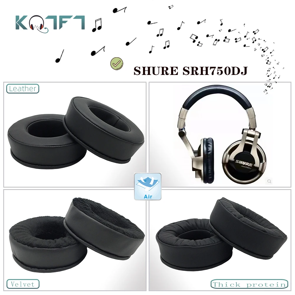 

KQTFT Protein skin Velvet Replacement EarPads for SHURE SRH750DJ Headphones Ear Pads Parts Earmuff Cover Cushion Cups