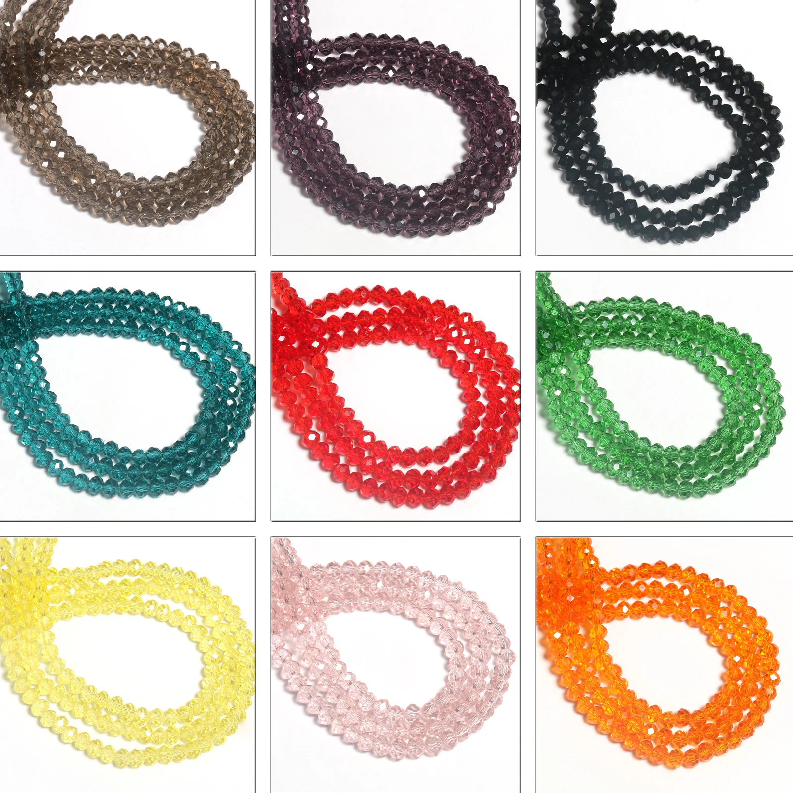 Multicolor Transparente Kristalle Perlen Facettiert Oval Form Glas Lose Spacer Perlen für Armband Halskette DIY Schmuck Machen