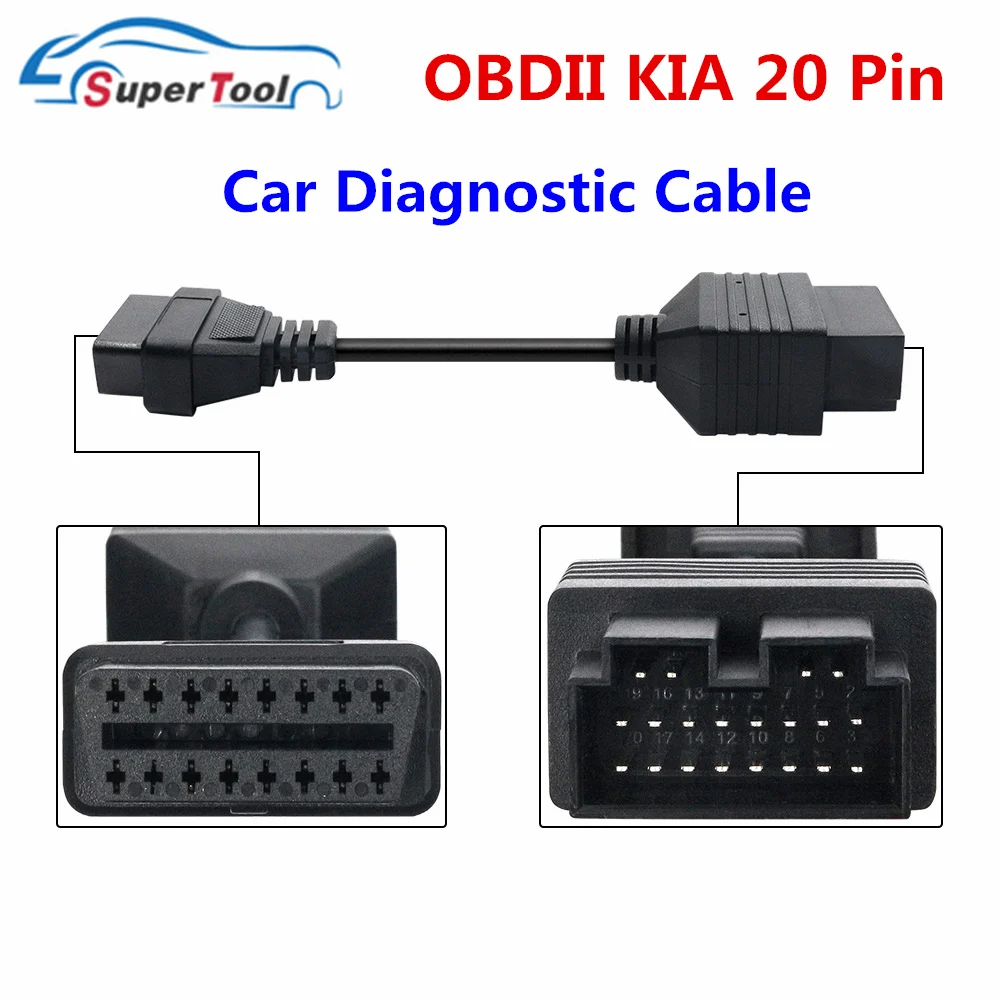 Für KIA 20 PIN Bis 16 PIN Adapter OBD2 Buchse Kabel Code Reader Für KIA 20PIN 20 Pin OBD diagnose Adapter Kabel Werkzeug