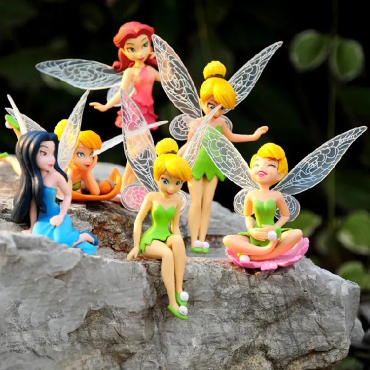 

Anime Tinkerbell Fairy Figure Toy Tinker Bell 6Pcs/Set PVC Action Figures Dolls