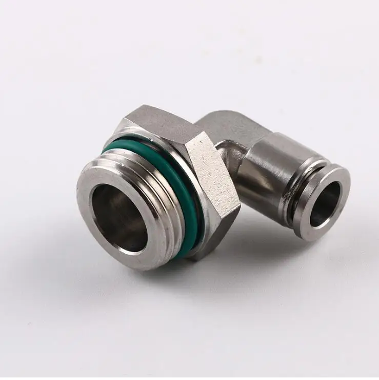 Pneumatic 4-16mm Tube Hose Push In 1/8 1/4 3/8 1/2 BSPP Thread stainless steel 316 elbow fitting